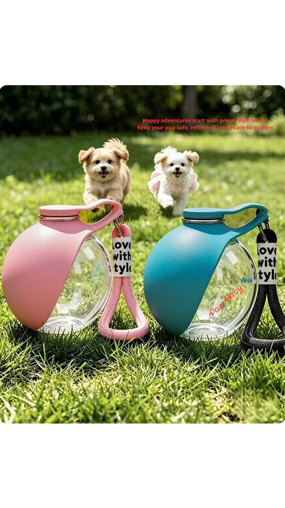 Leak-Proof 285ml Travel Dog Water Bottle with Detachable Silicone Bowl
