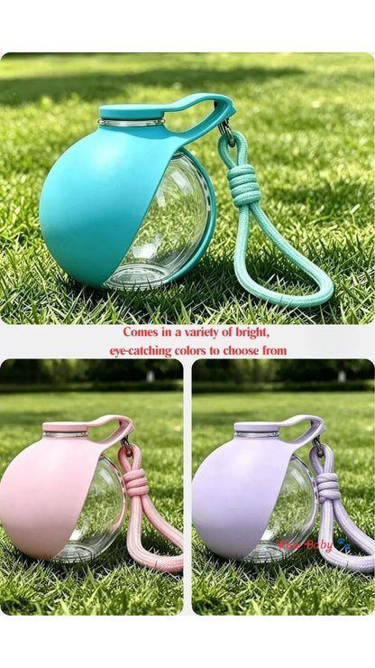 Leak-Proof 285ml Travel Dog Water Bottle with Detachable Silicone Bowl