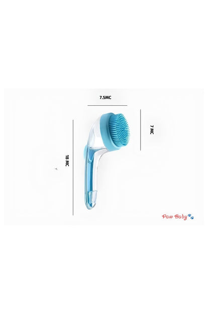 Soft Silicone Pet Bath Brush with Shampoo Dispenser & Long Handle – Gentle Massager & Hair Grooming Cleaner