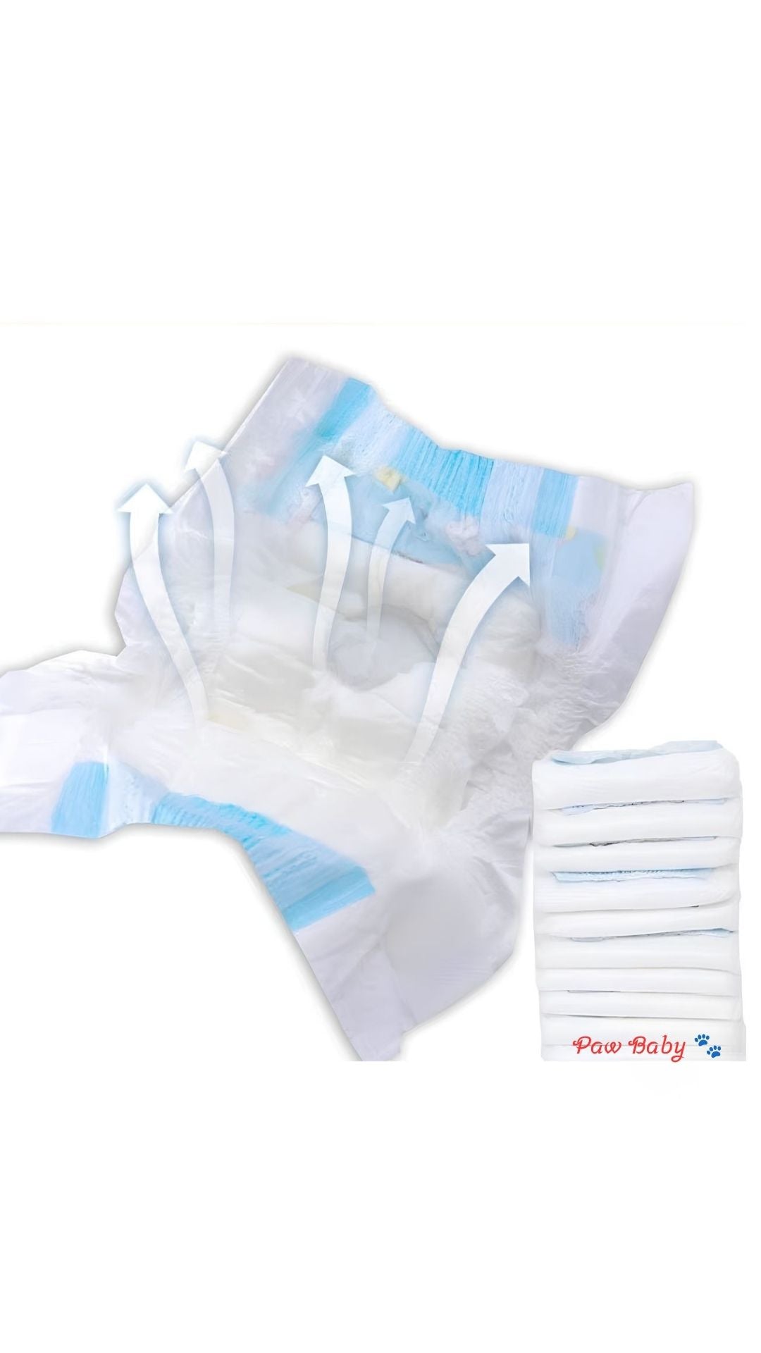 10 Pcs Super Absorbent Female Dog Diapers – Breathable & Adjustable Disposable Puppy Nappies with Cute Cartoon Prints