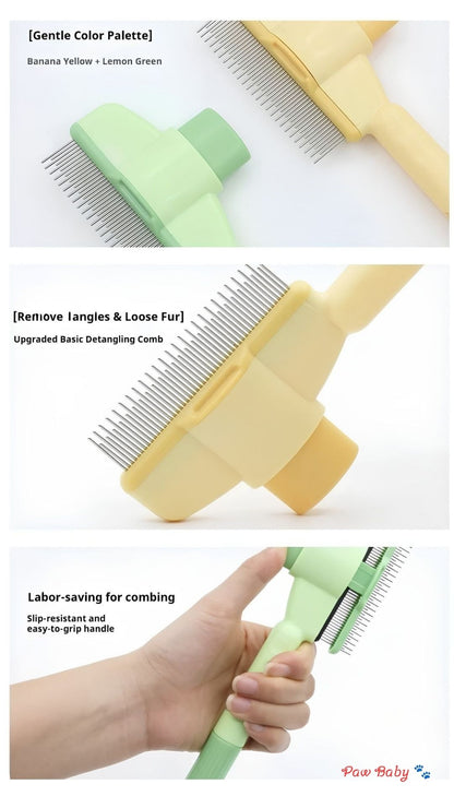 Professional Pet Grooming Comb – Stainless Steel Needle Slicker Brush for Dogs & Cats, Loose Hair & Knot Remover
