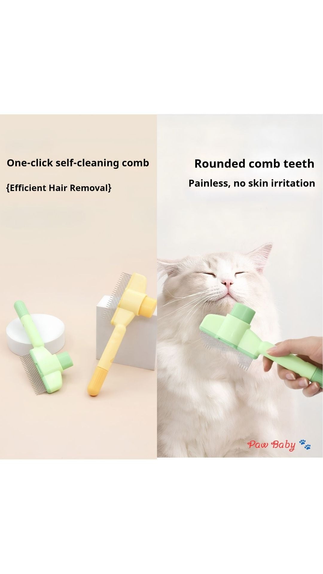 Professional Pet Grooming Comb – Stainless Steel Needle Slicker Brush for Dogs & Cats, Loose Hair & Knot Remover