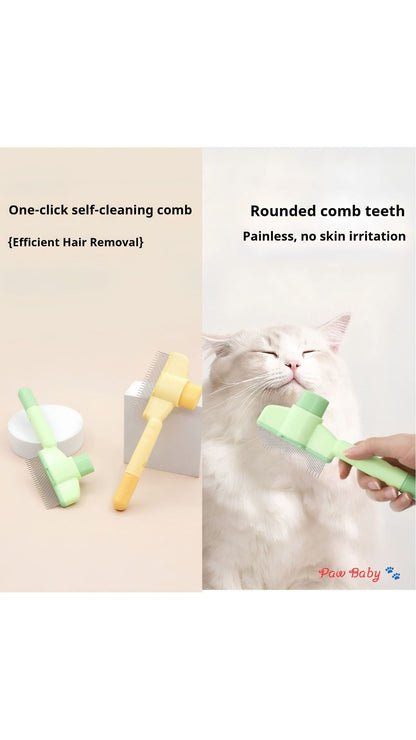 Professional Pet Grooming Comb – Stainless Steel Needle Slicker Brush for Dogs & Cats, Loose Hair & Knot Remover