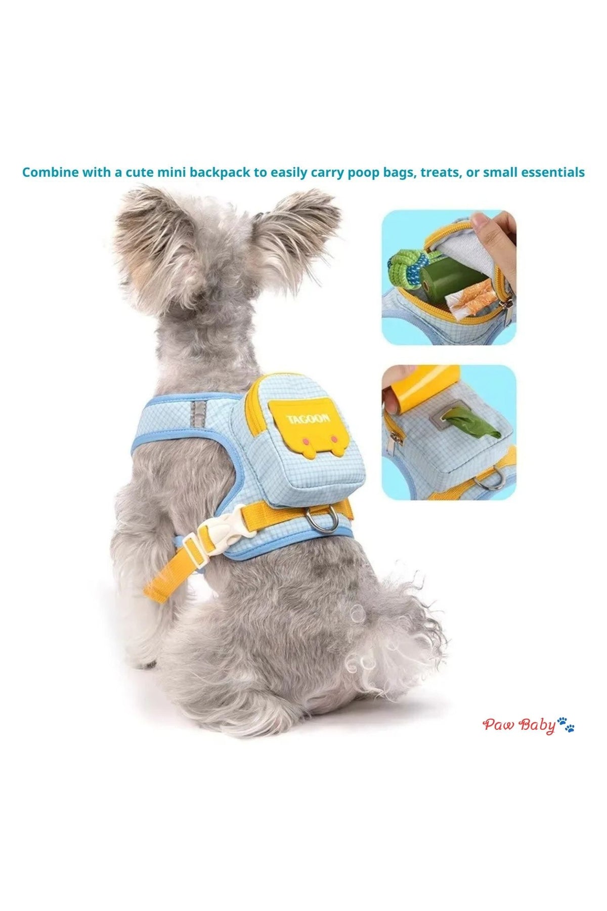 Cute Plaid Dog Backpack Harness – Self-Carrying Pet Walking Vest