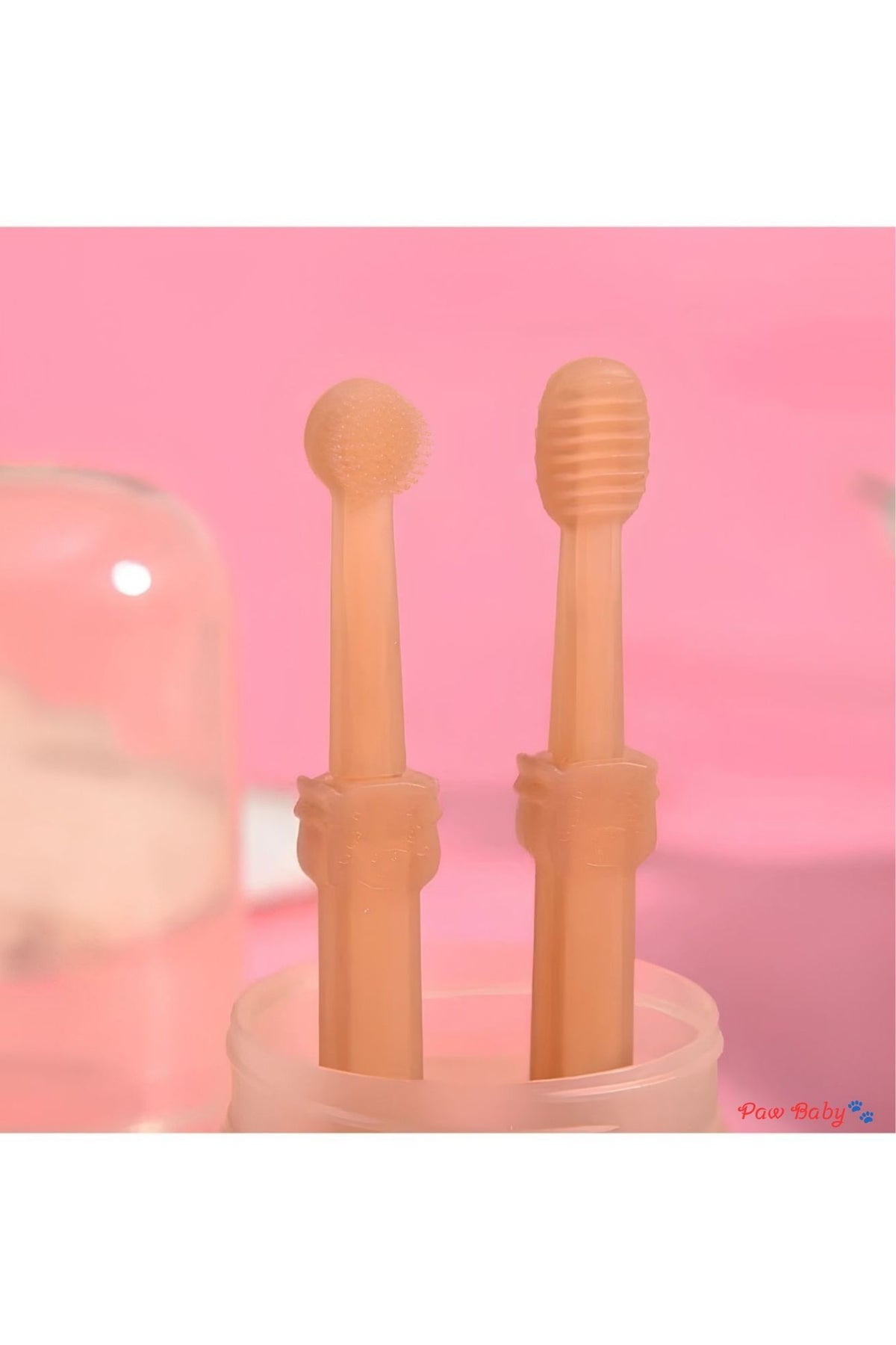 360° Silicone Pet Toothbrush Set (2 Pcs with Case) - Gentle Dental Care for Cats & Small Dogs