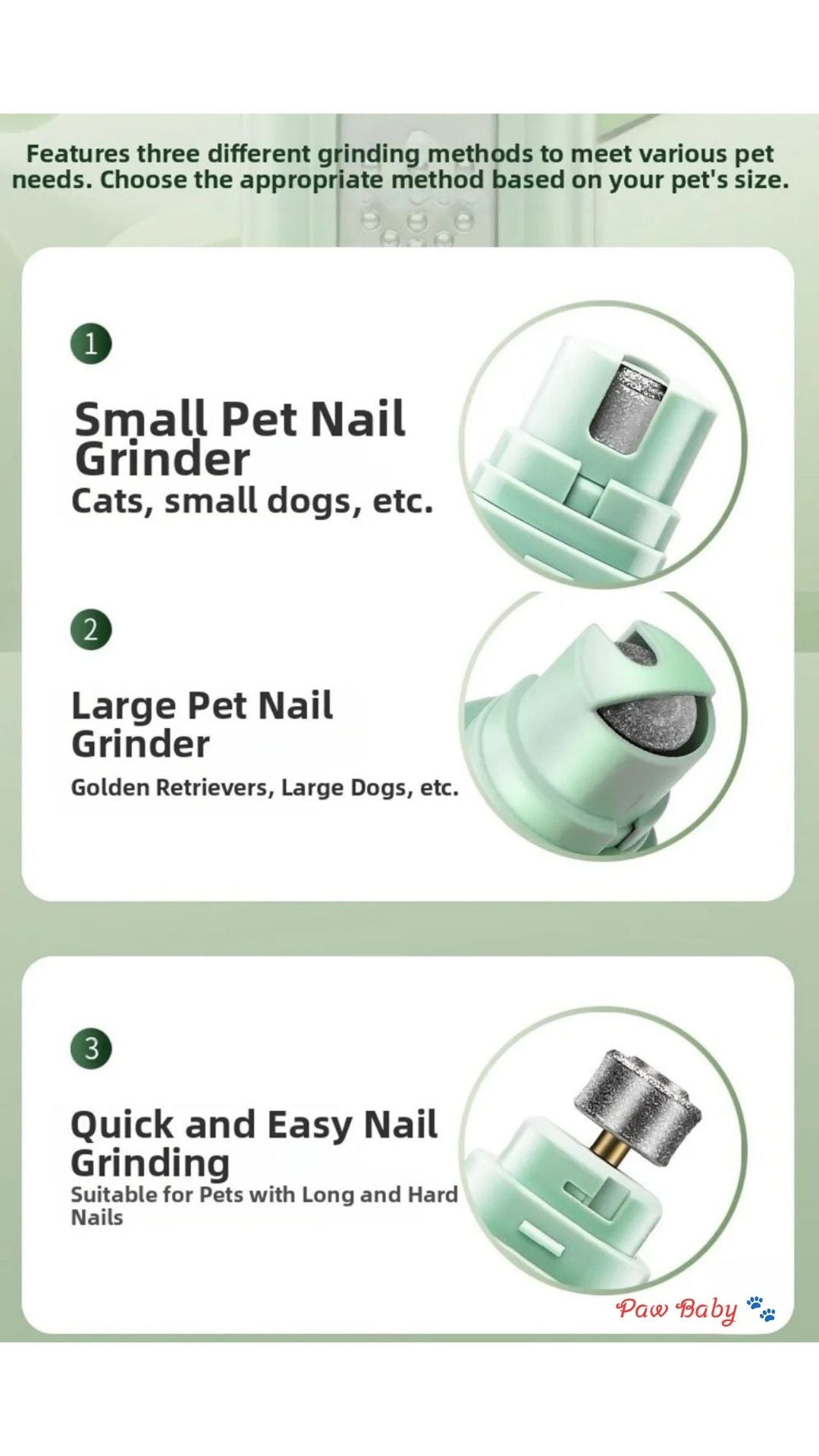 USB Rechargeable Electric Dog & Cat Nail Grinder with LED Light – Quiet Pet Nail Trimmer & Clipper