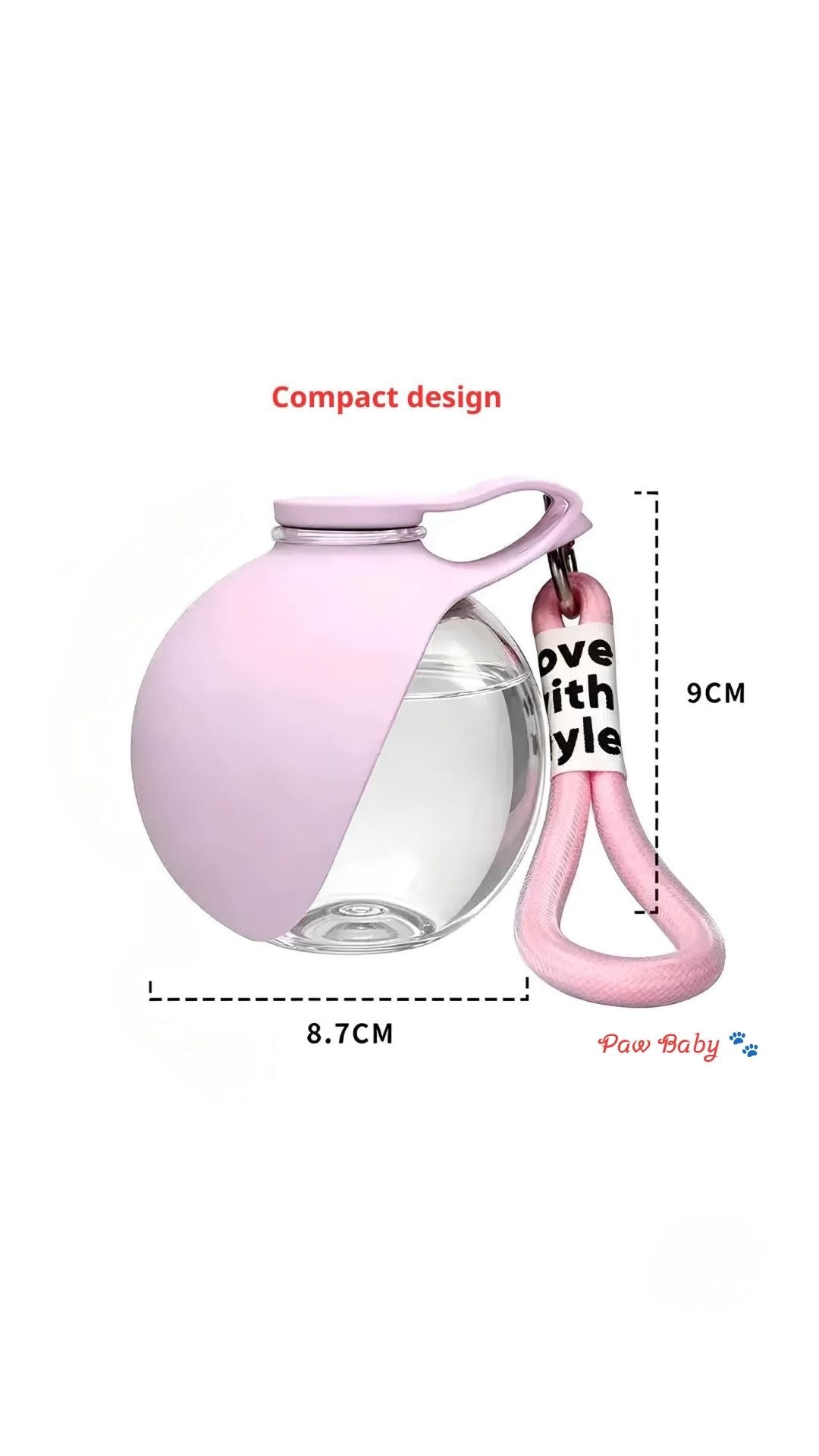 Leak-Proof 285ml Travel Dog Water Bottle with Detachable Silicone Bowl